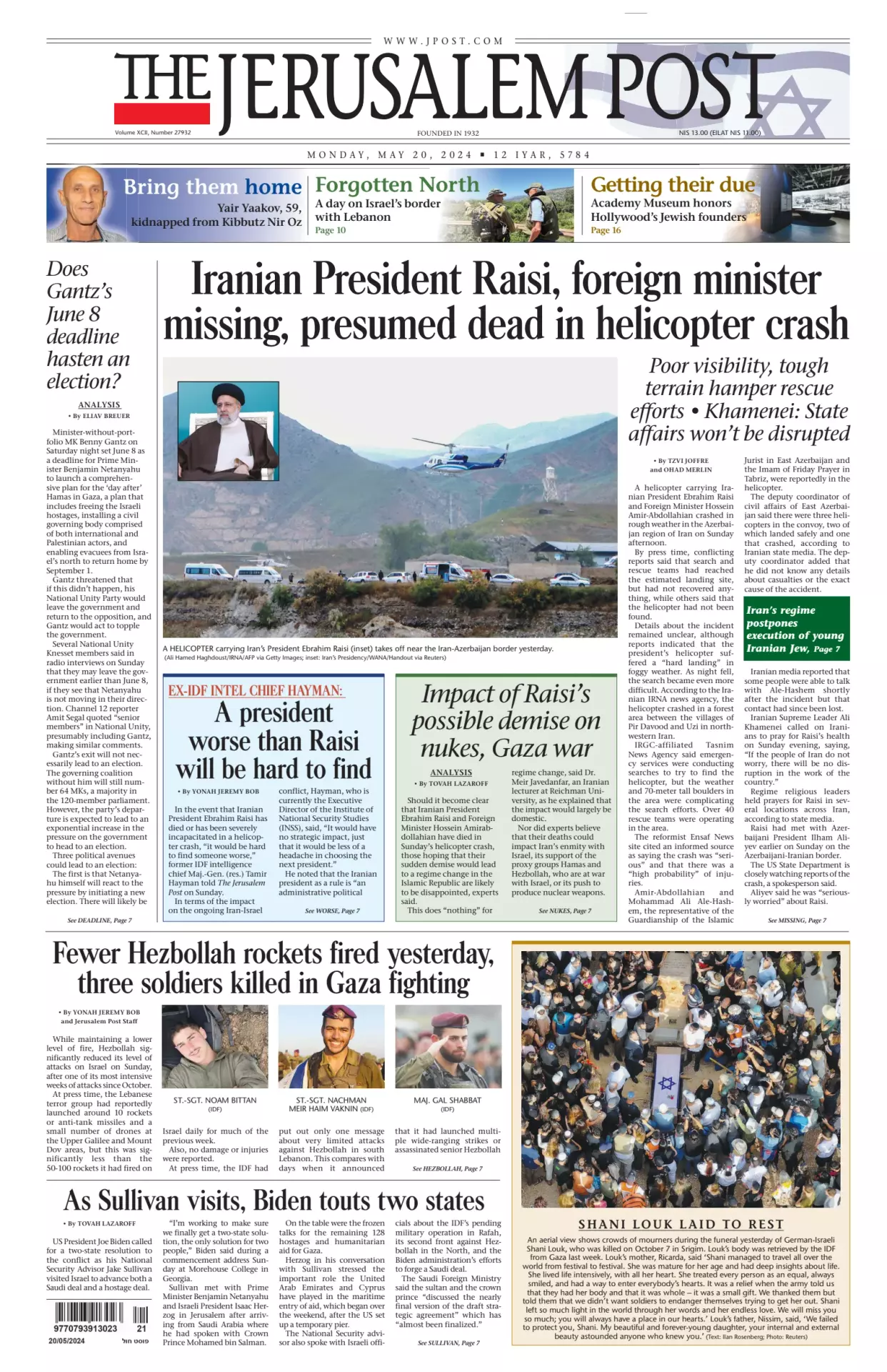 Prima-pagina-the jerusalem post-edizione-di-oggi-20-05-2024